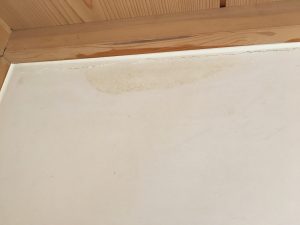 漆喰のカビ処理中