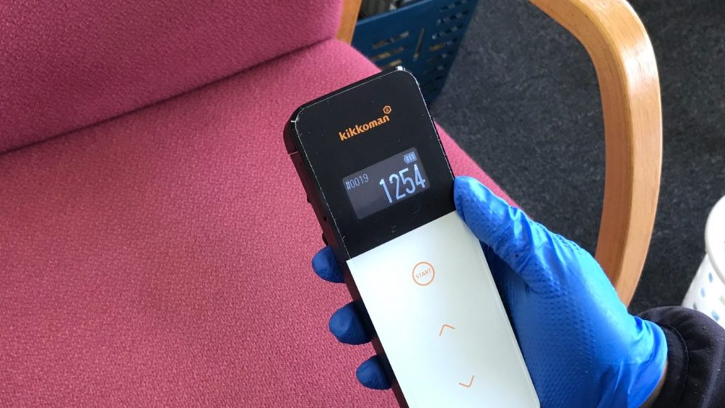 除菌剤噴霧後の数値